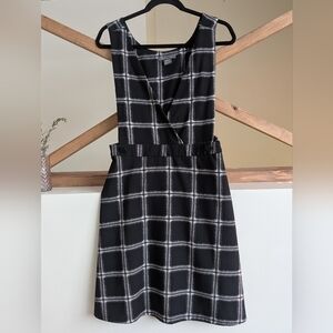 Suzy Shier Black and White Windowpane Midi Dress